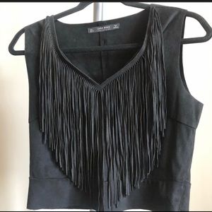 Black fringe top
